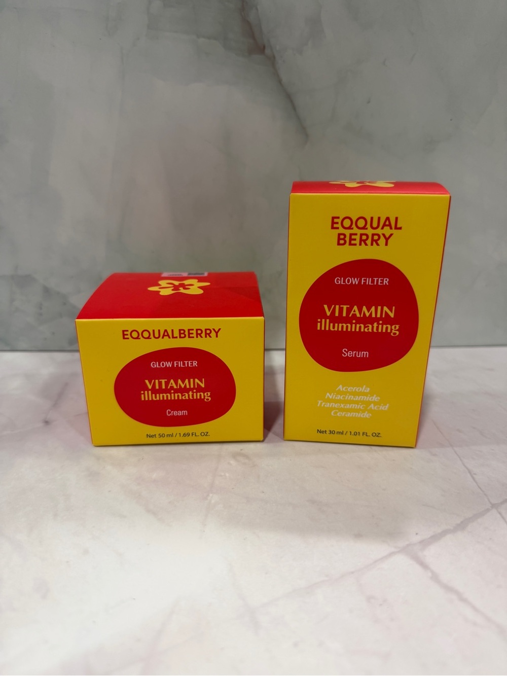 EQQUALBERRY Vitamin Illuminating Serum + Cream Set – NEW
